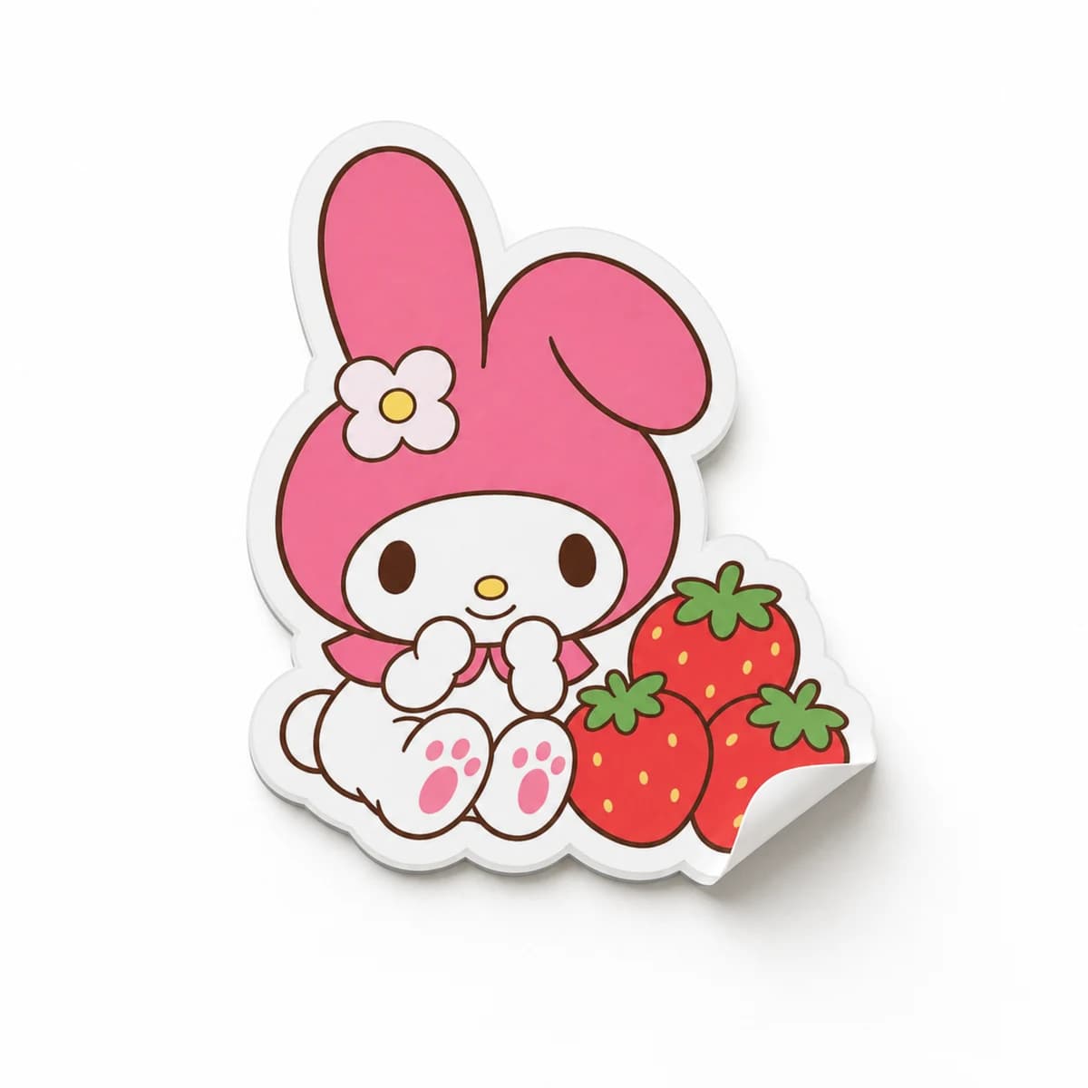 Sanrio character design printed as a physical die-cut vinyl sticker