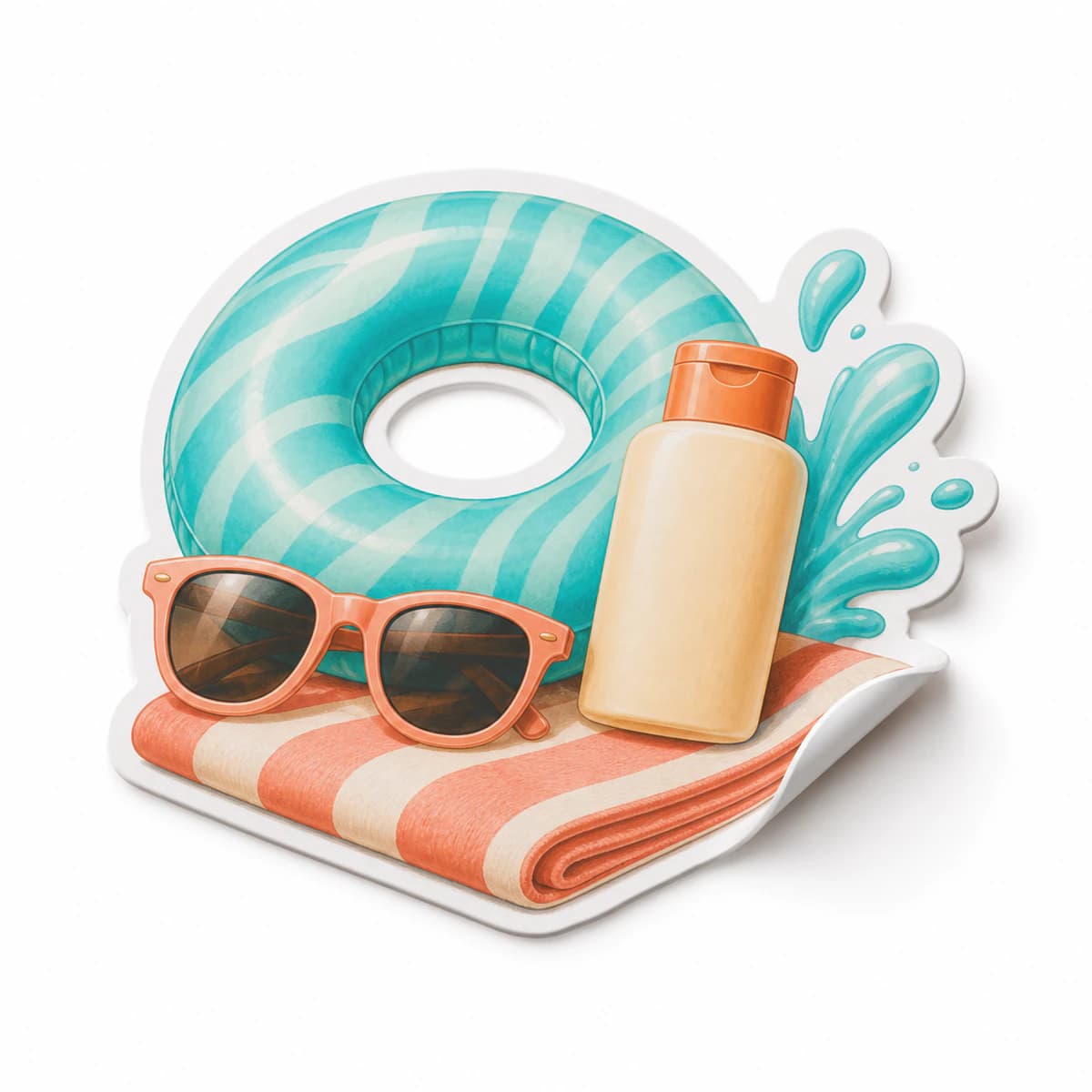 Swim Club Sticker in an original everyday-moment die-cut vinyl design