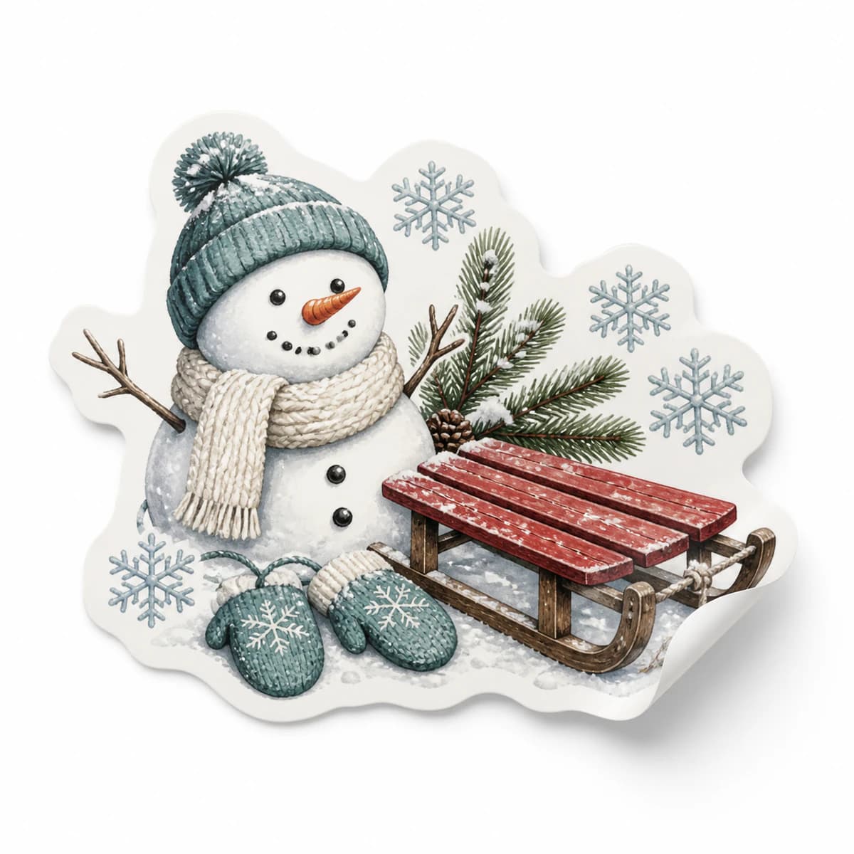 Snow Club Sticker in an original everyday-moment die-cut vinyl design