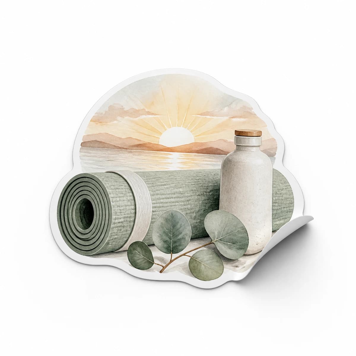 Yoga Club Sticker in an original everyday-moment die-cut vinyl design