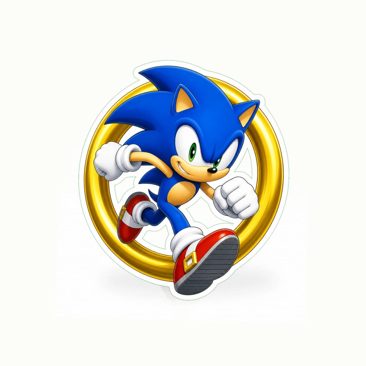Sonic the Hedgehog Sonic Speed Ring matte vinyl character sticker
