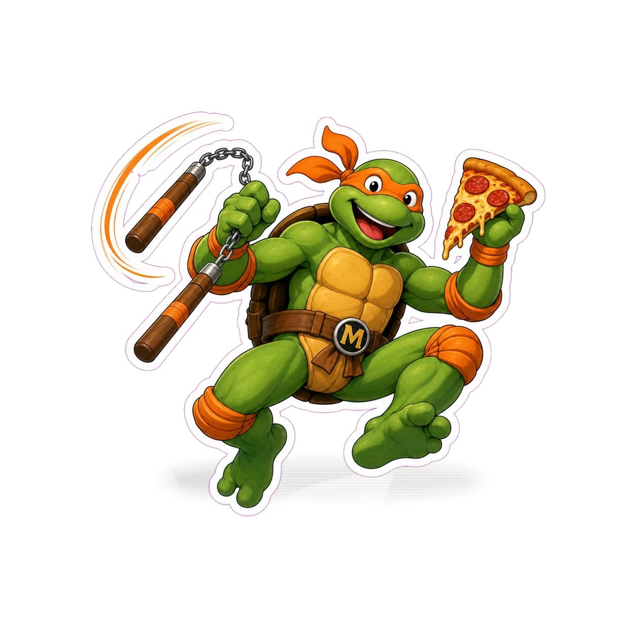 Michelangelo Pizza Spin Sticker product view
