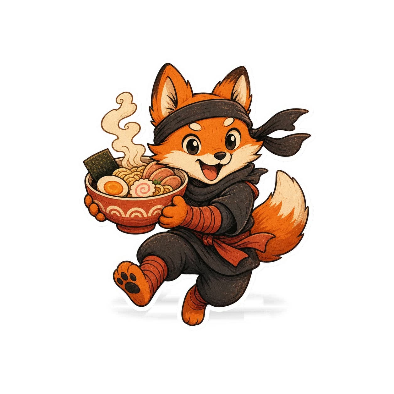 Ramen Fox Ninja Sticker product view