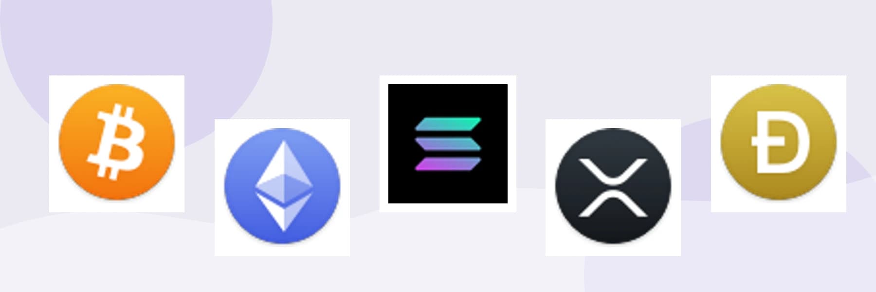 Verified cryptocurrency logos arranged as individual die-cut stickers