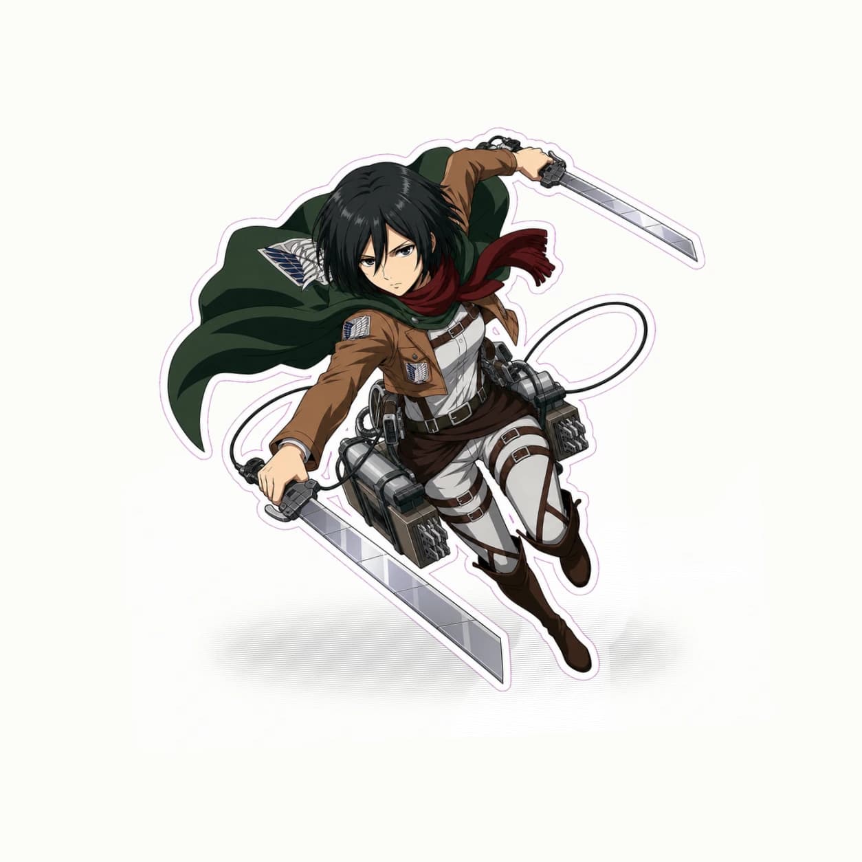 Attack on Titan Mikasa Ackerman Red Scarf matte vinyl character sticker