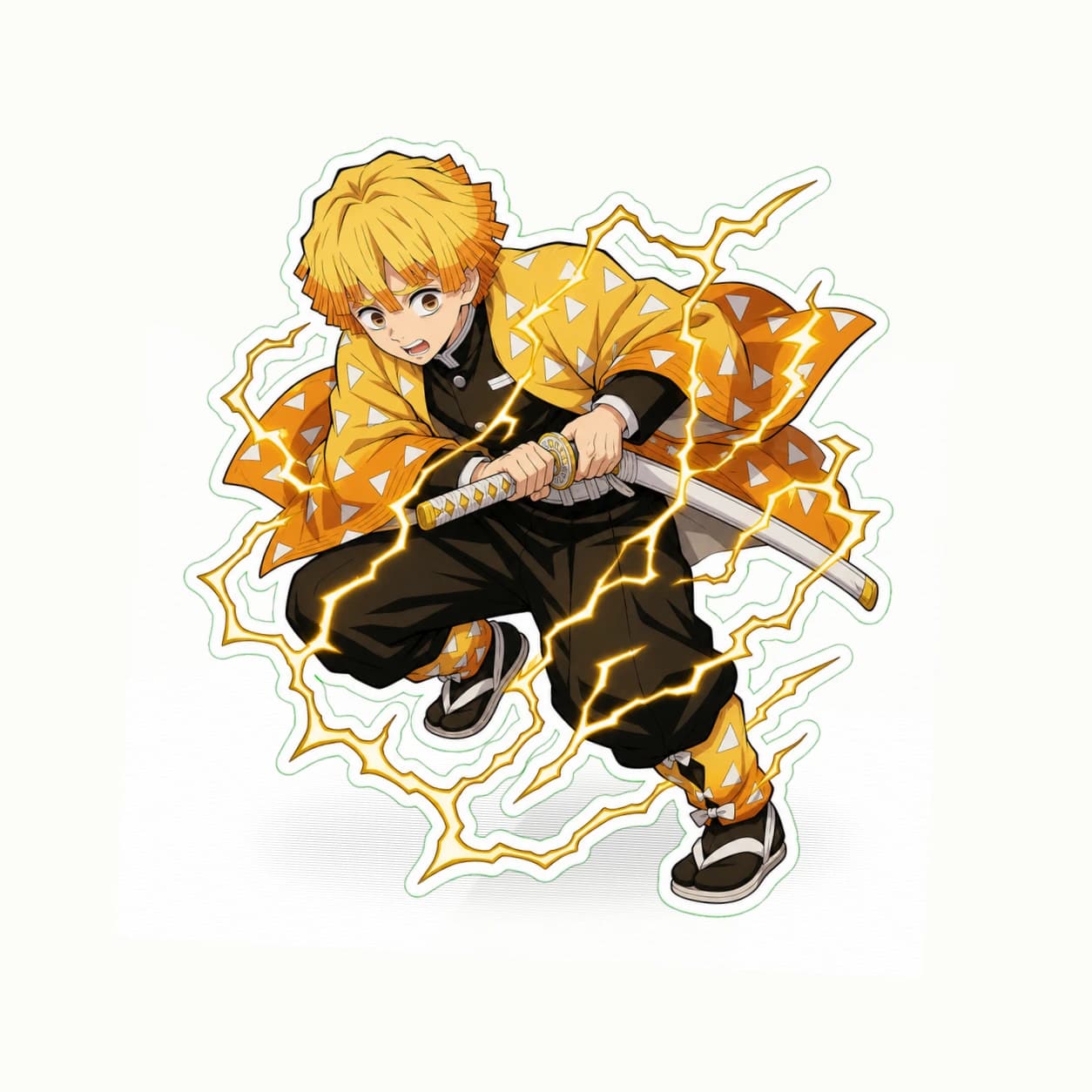 Demon Slayer Zenitsu Agatsuma Thunder Breathing matte vinyl character sticker