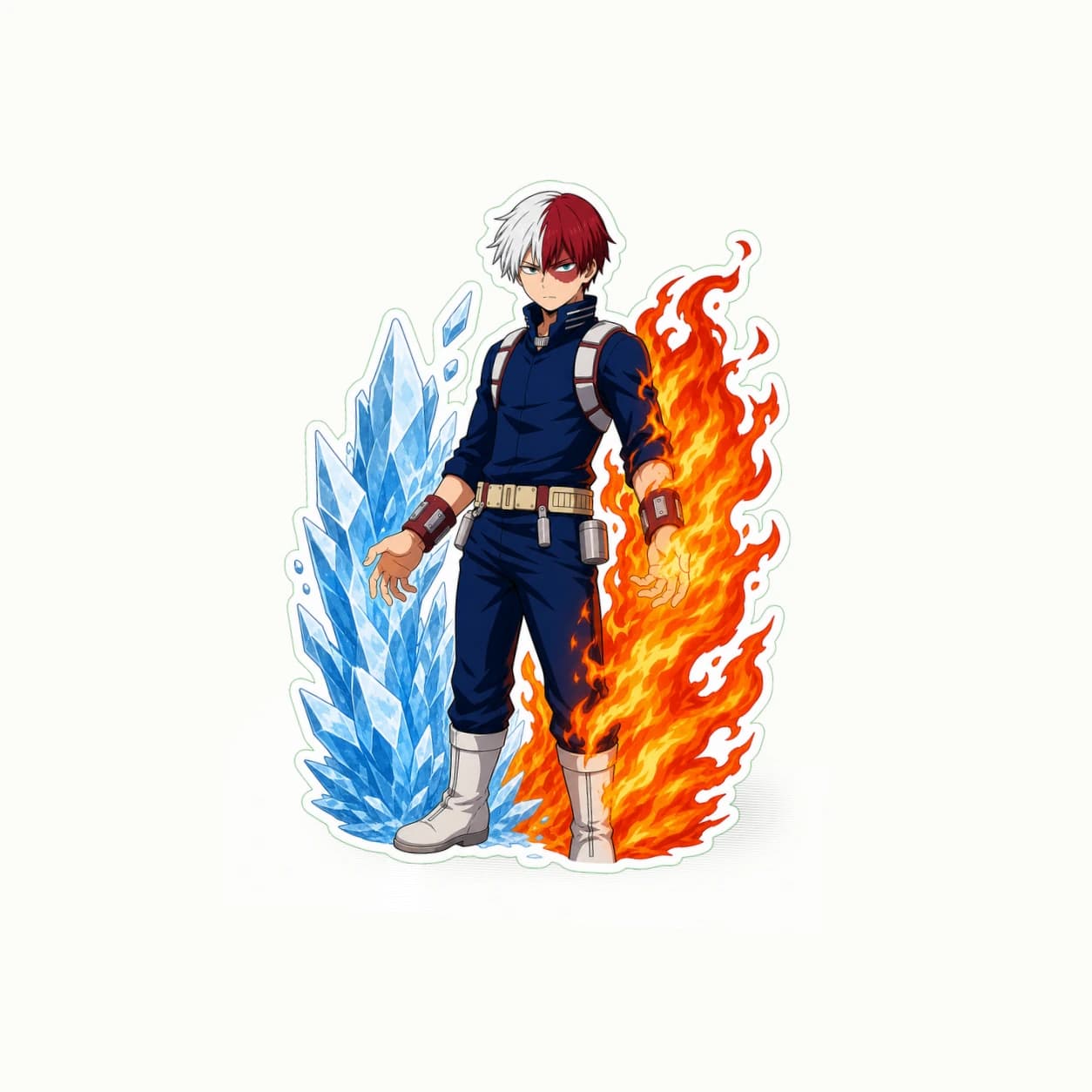 My Hero Academia Shoto Todoroki Half-Cold Half-Hot matte vinyl character sticker