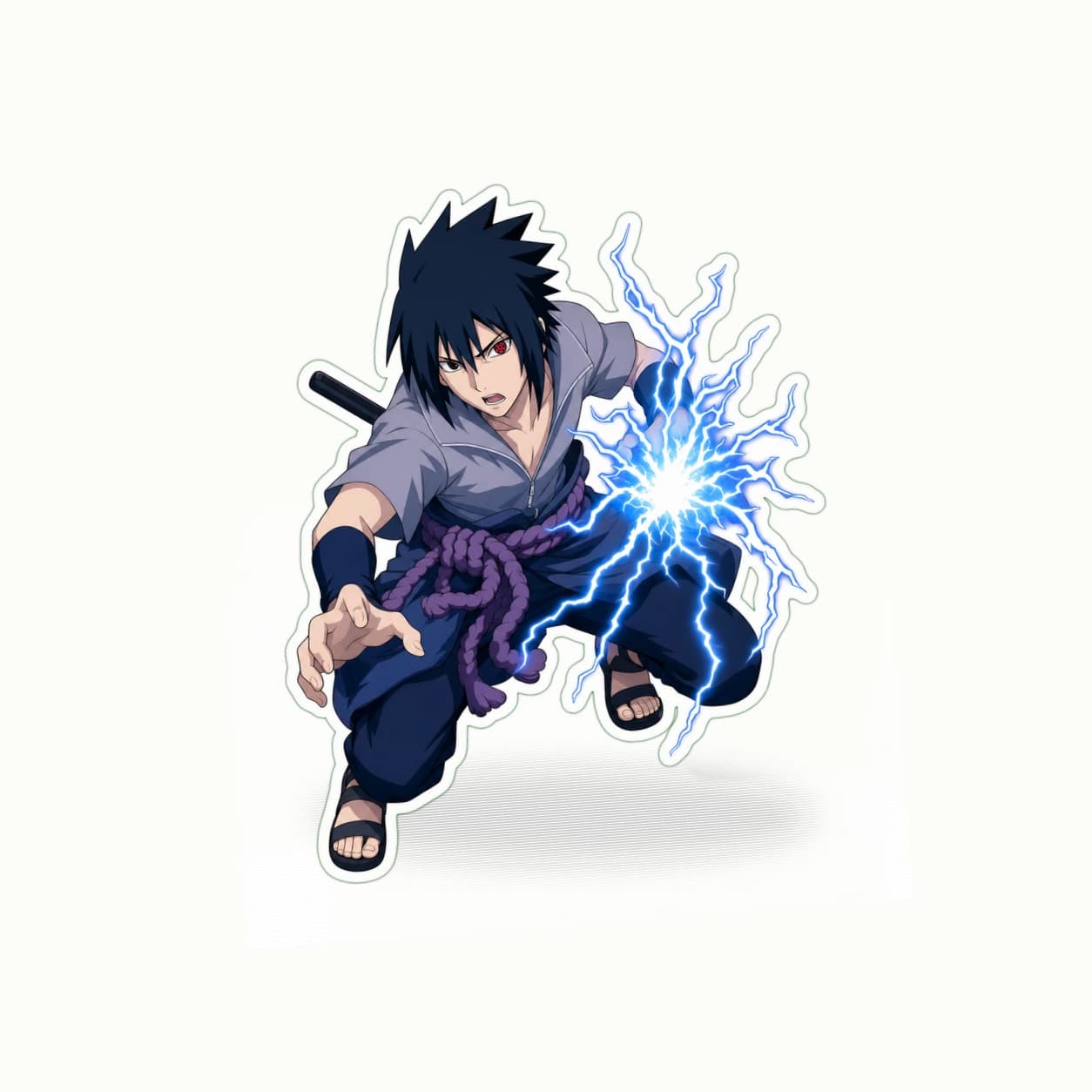 Naruto Sasuke Uchiha Chidori matte vinyl character sticker