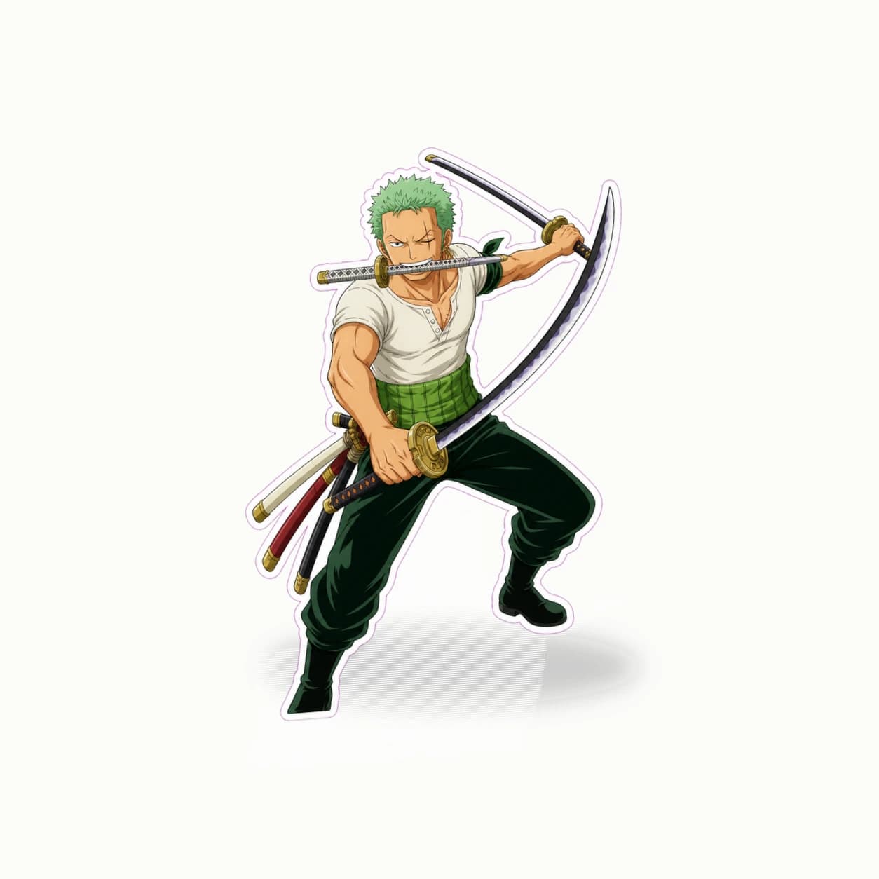 One Piece Roronoa Zoro Three Sword matte vinyl character sticker
