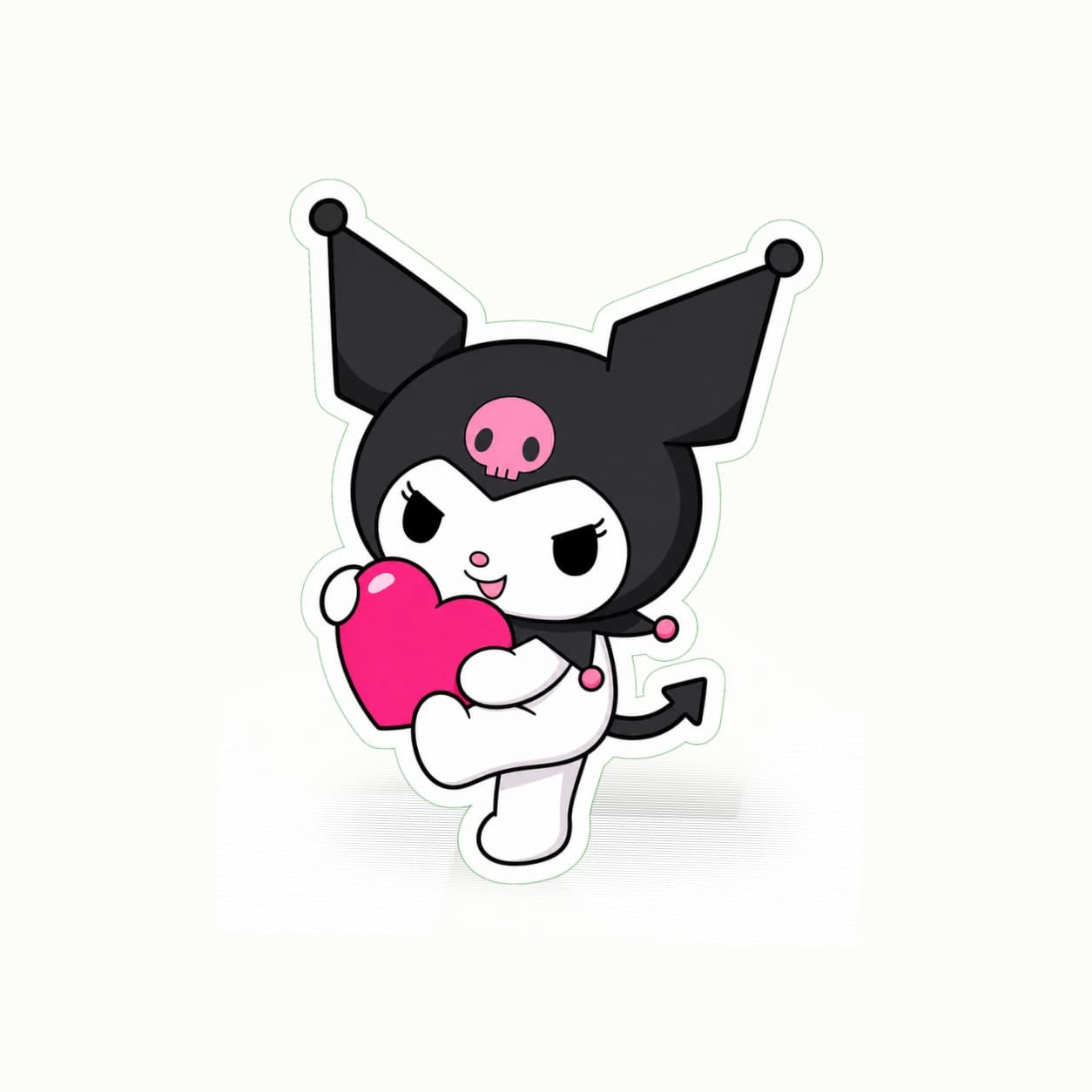 Sanrio Kuromi Mischief Heart matte vinyl character sticker