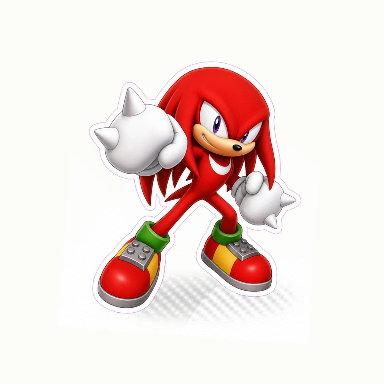 Sonic the Hedgehog Knuckles Power Punch matte vinyl character sticker