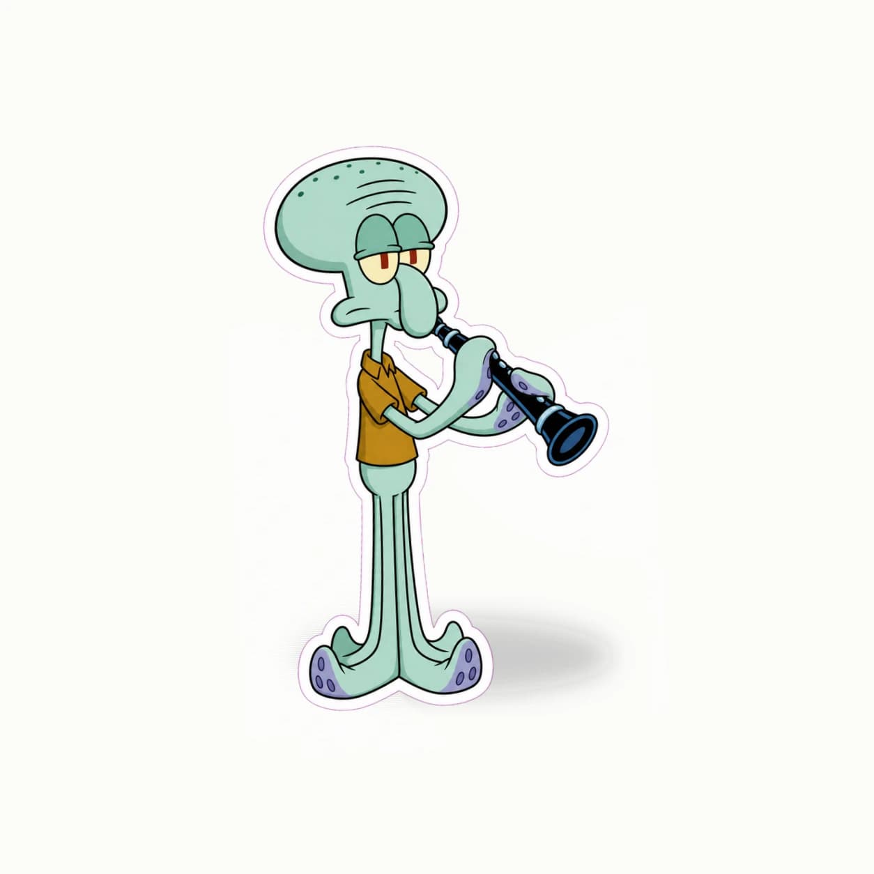 SpongeBob SquarePants Squidward Tentacles Clarinet Mood matte vinyl character sticker