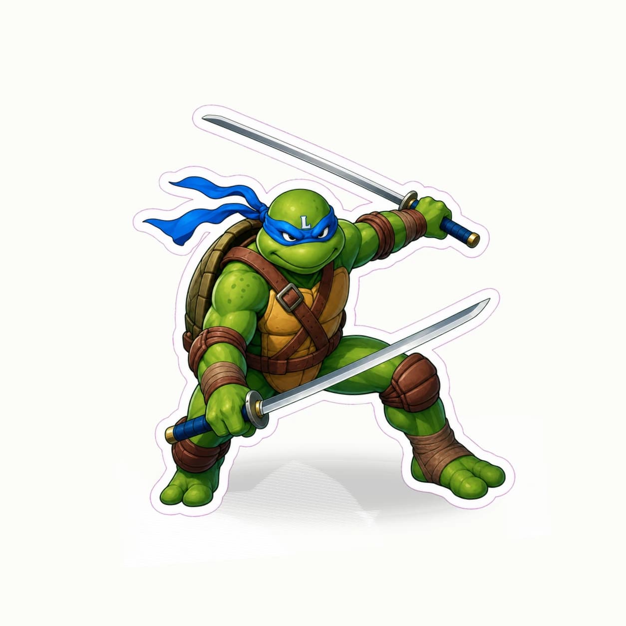 Teenage Mutant Ninja Turtles Leonardo Twin Katana matte vinyl character sticker
