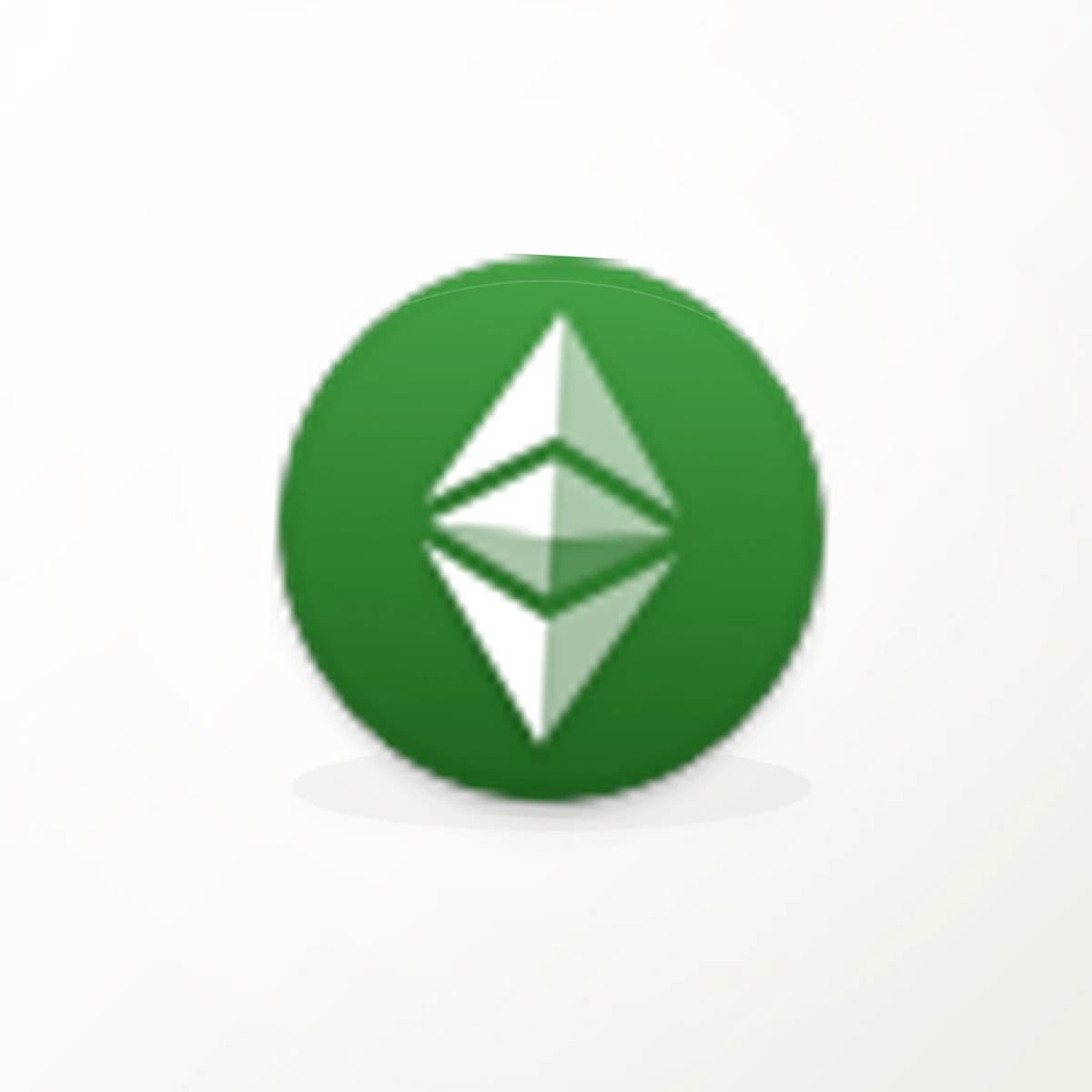 ETC Crypto Logo Sticker in an original crypto-logo die-cut vinyl design